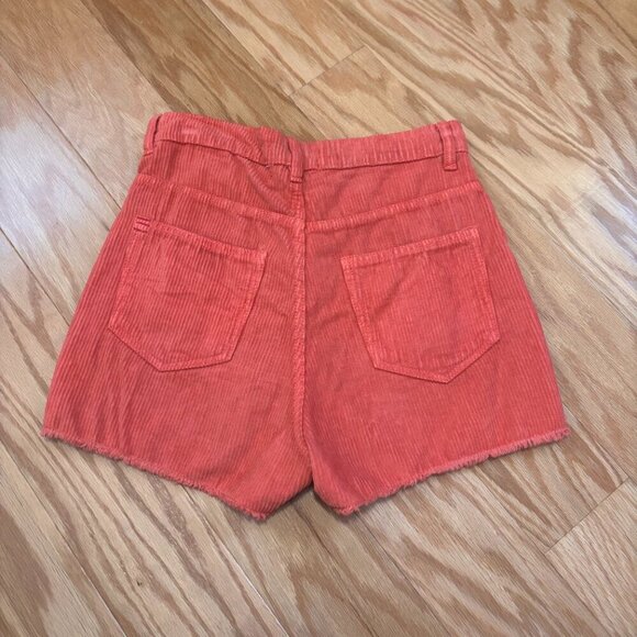 BDG Urban Outfitters Womens Coral/Orange Corduroy High Waist Shorts Size 25 - Picture 4 of 8